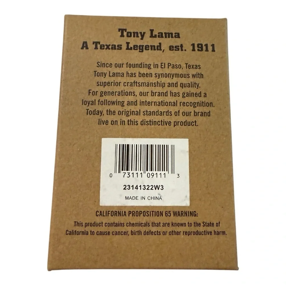 Tony Lama RFID Trifold Wallet – Genuine Leather & Fabric Front – New in Box